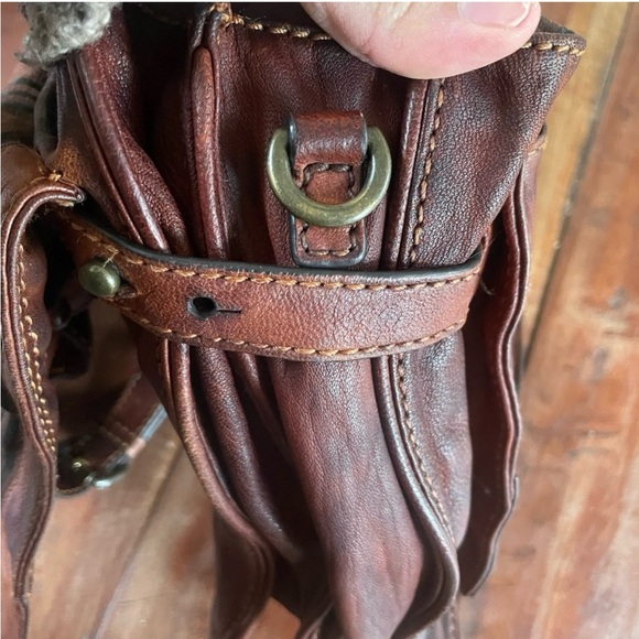 Frye Cameron Satchel GUC redwood dark brown medium 12x10 inches Dark Academia - Picture 15 of 15